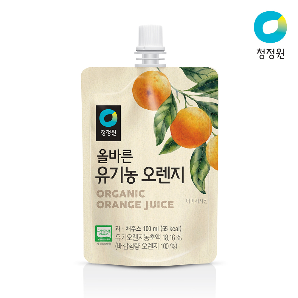 [청정원] 올바른 유기농 오렌지 100ml X 10개